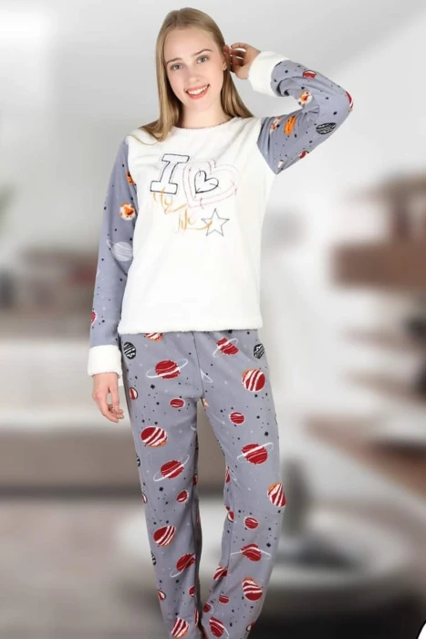 Pijama Dama Cocolino 5018 Alb-Gri Fashion