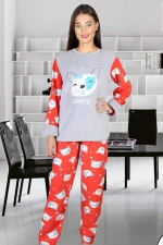 Pijama Dama Cocolino 5030 Gri-Rosu Fashion