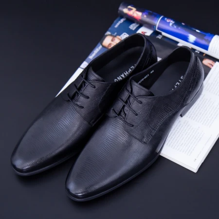 Pantofi Barbati din piele naturala QF576-K51 Black » MeiMei.Ro