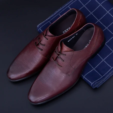 Pantofi Barbati din piele naturala QF576-K51 Red » MeiMei.Ro