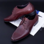 Pantofi Barbati din piele naturala QF576-K51 Red » MeiMei.Ro