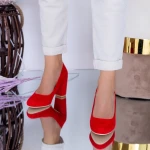 Pantofi cu Toc gros YXD1A Red » MeiMei.Ro