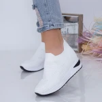Pantofi Sport Dama cu Platforma KDN5 White » MeiMei.Ro