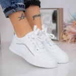 Pantofi Sport Dama A51 Alb-Argintiu Fashion