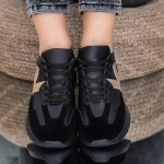 Pantofi Sport Dama MU10-106 Negru-Auriu Fashion