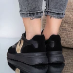 Pantofi Sport Dama MU10-106 Negru-Auriu Fashion