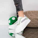 Pantofi Sport Dama MU16 Alb-Verde Fashion
