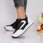 Pantofi Sport Dama 716-5 Negru-Portocaliu Fashion