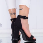 Sandale Dama cu Toc gros XKK222 Black » MeiMei.Ro